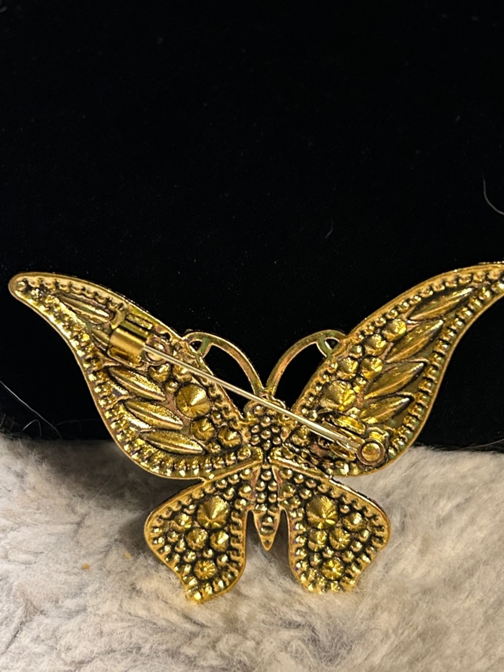 Multicolor Crystal Butterfly Brooch - Picture 2 of 6